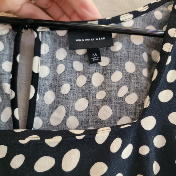 Black & White Polka Dot Maxi Dress Med. - Picture 6 of 8
